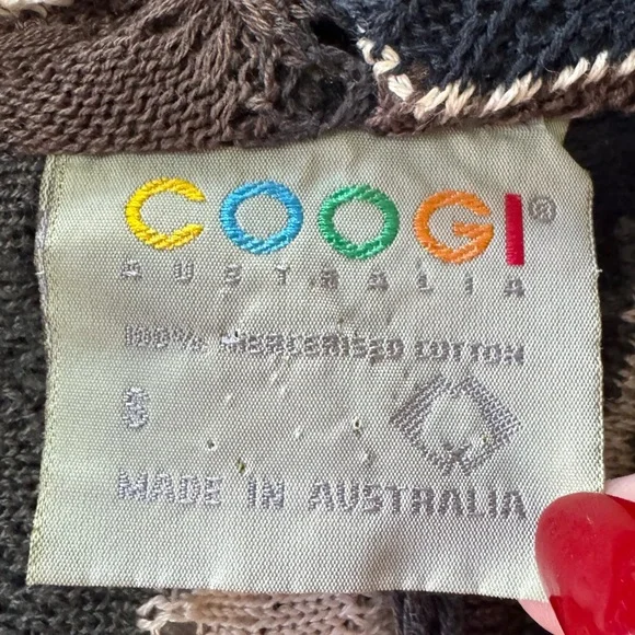 COOGI Black vintage and Cream Patterned cropped Size Small - Picture 7 of 7